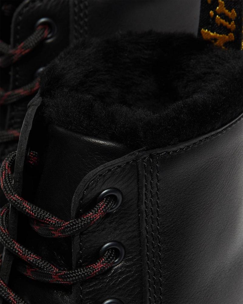 Dr Martens Barton Made in England Shearling Gevoerde Leren Enkellaars Heren Zwart | NL 368OKI